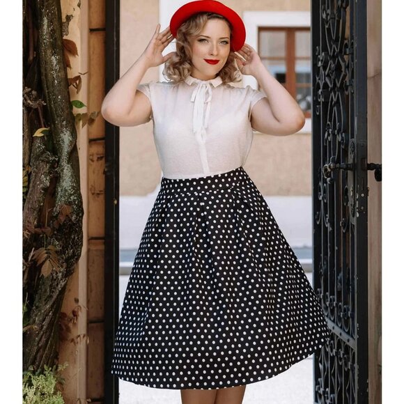 Dolly & Dotty Skirt Full Polka Dots Vintage Inspired - Picture 1 of 4
